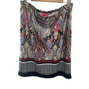 Vintage Y2K‎ Sunny Leigh Women's XL Multicolor Paisley Skirt Knee Length Summer